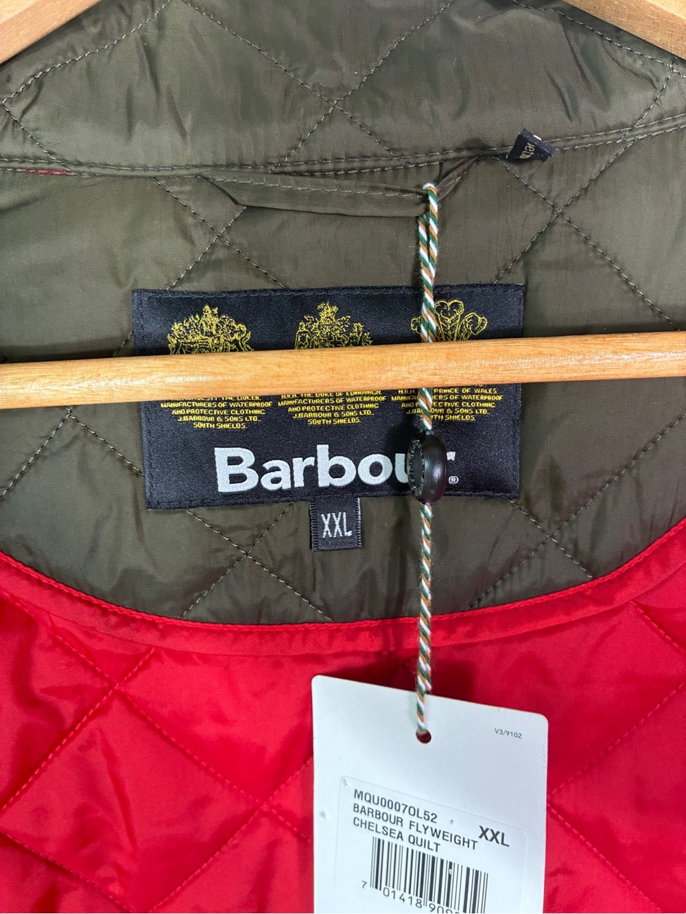 Barbour Olive Flyweight Chelsea Quilted Jacket Size 2XL NWT - Picture 7 of 9